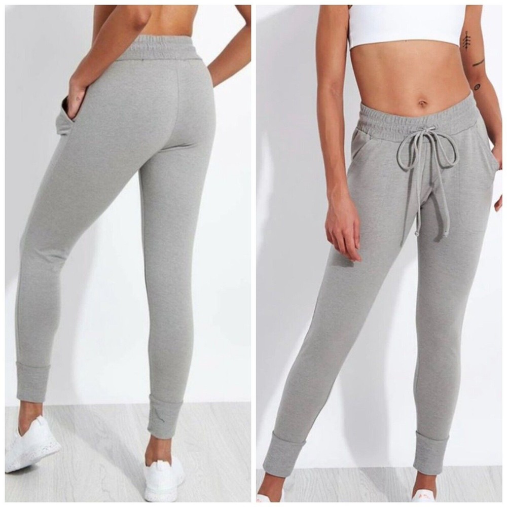 Free People FP Movement High Rise Sunny Skinny Sweatpant Jogger Heathered Gray S - Picture 2 of 12
